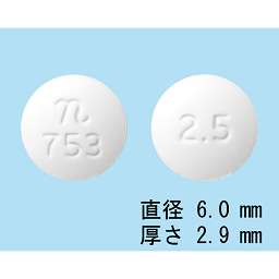 ビソプロロールフマル酸塩錠2.5mg「日医工」の画像