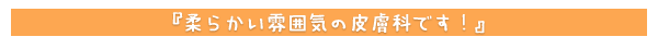 柔らかい雰囲気の皮膚科です!