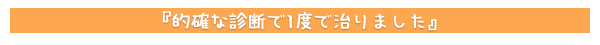 的確な診断で1度で治りました